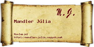 Mandler Júlia névjegykártya